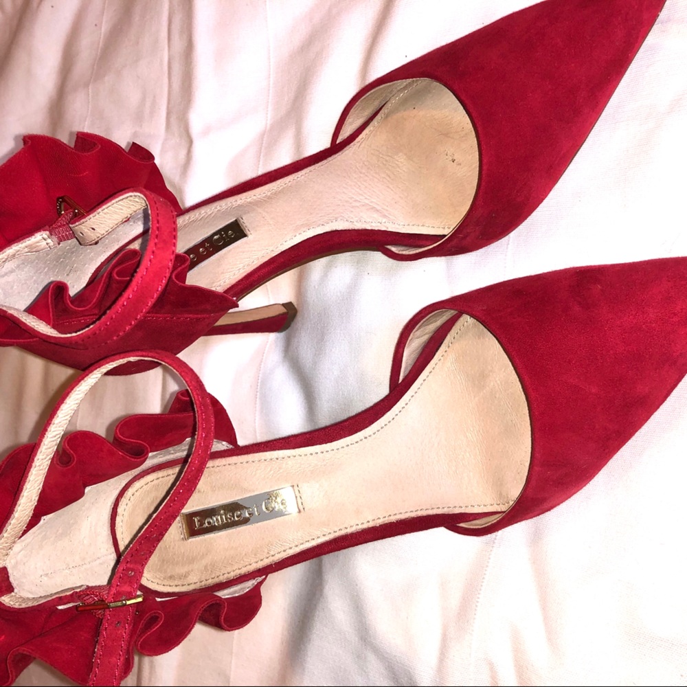 Louise Et Cie red suede heels